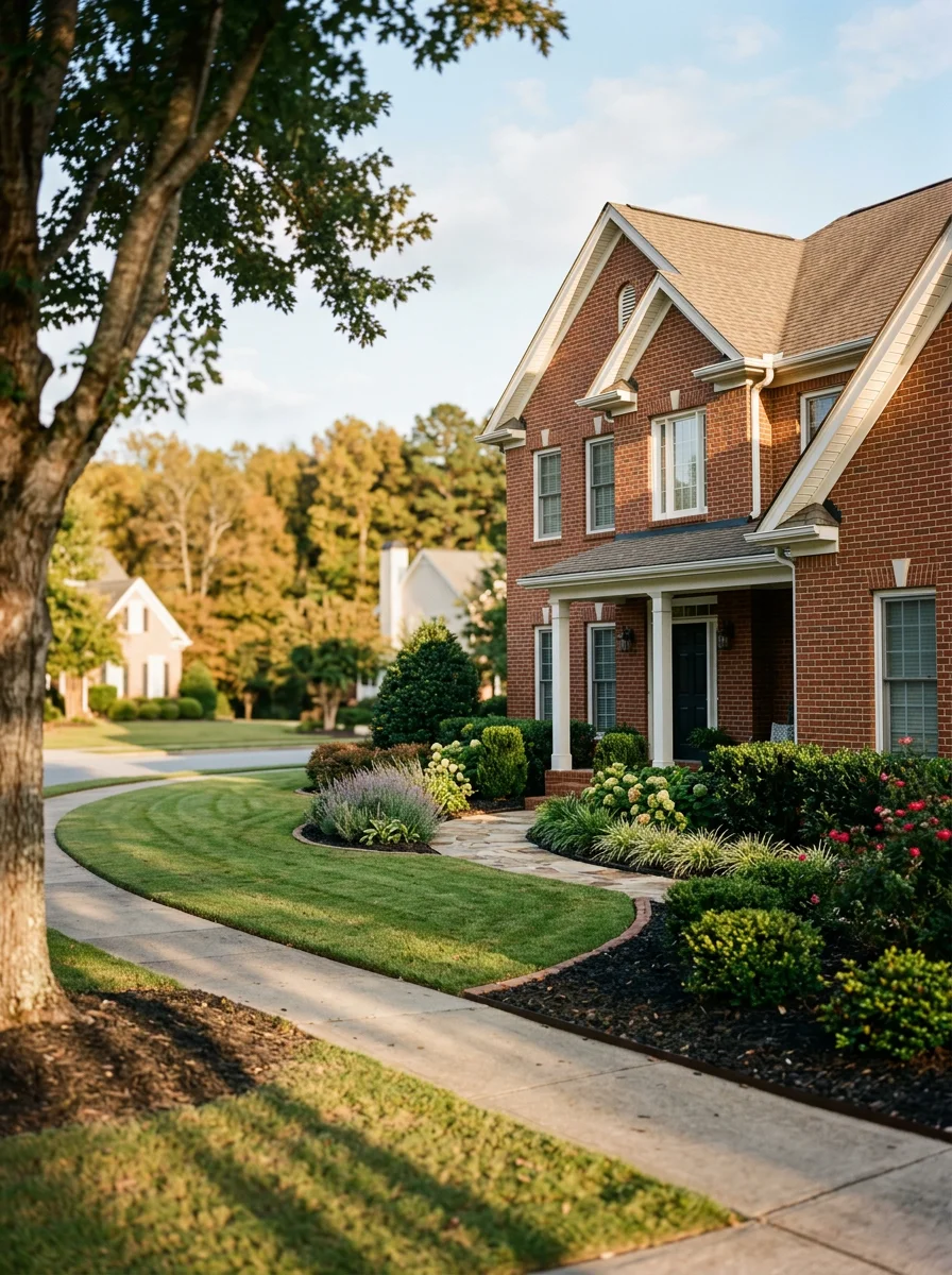 Grantville home exterior with classic charm and well-maintained landscaping.